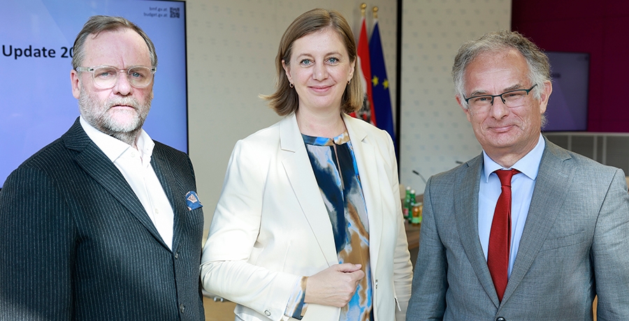 HBM Markus Marterbauer, StSBarbara Eibinger-Miedl, StS Sepp Schellhorn