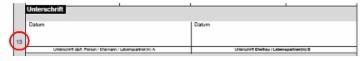 Bescheinigung EU/EWR Feld 13 - Unterschrift