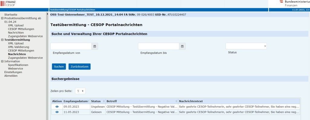 Testuebermittlung-CESOP Portalnachrichten