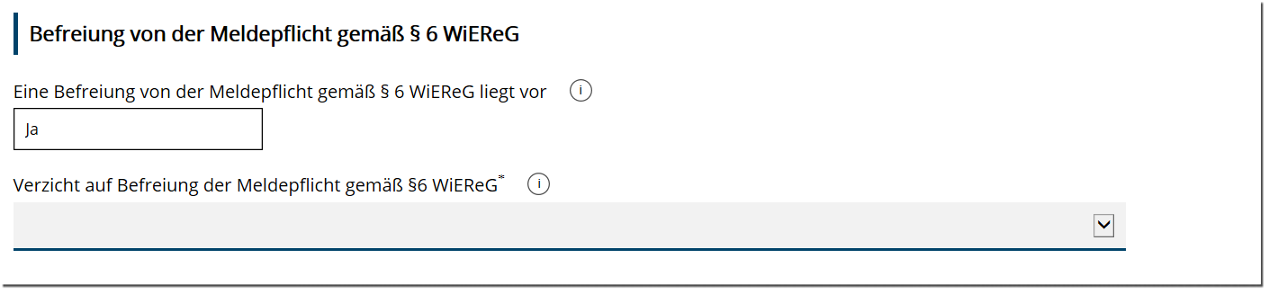 Befreiung Meldepflicht